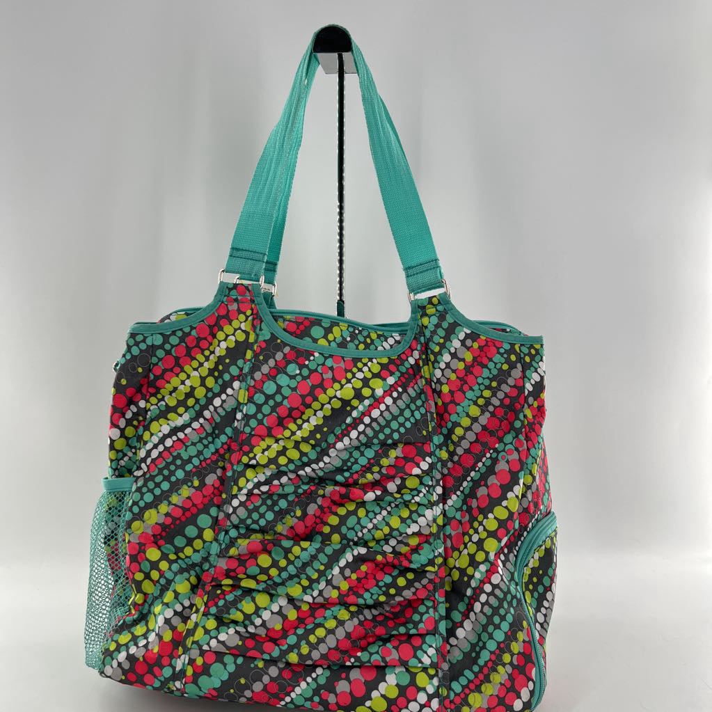 thirty-one nylon polka dot tote bag