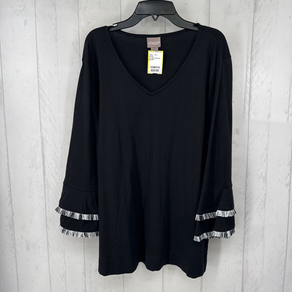 L v-neck flare slv top
