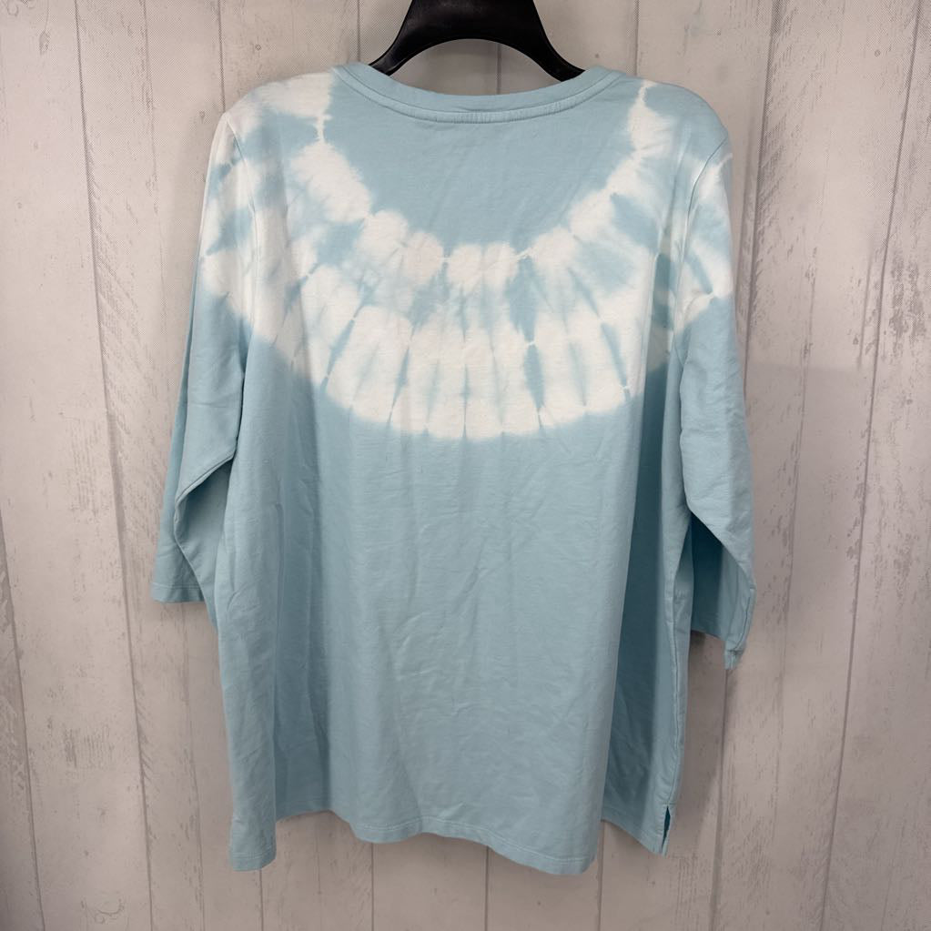 XL tie-dye 3/4 slv top