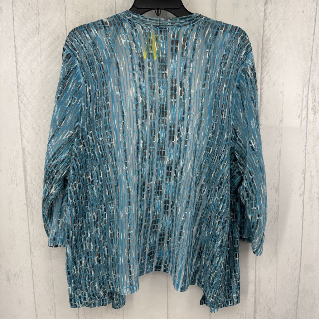 1X mesh open front 3/4 slv cardi