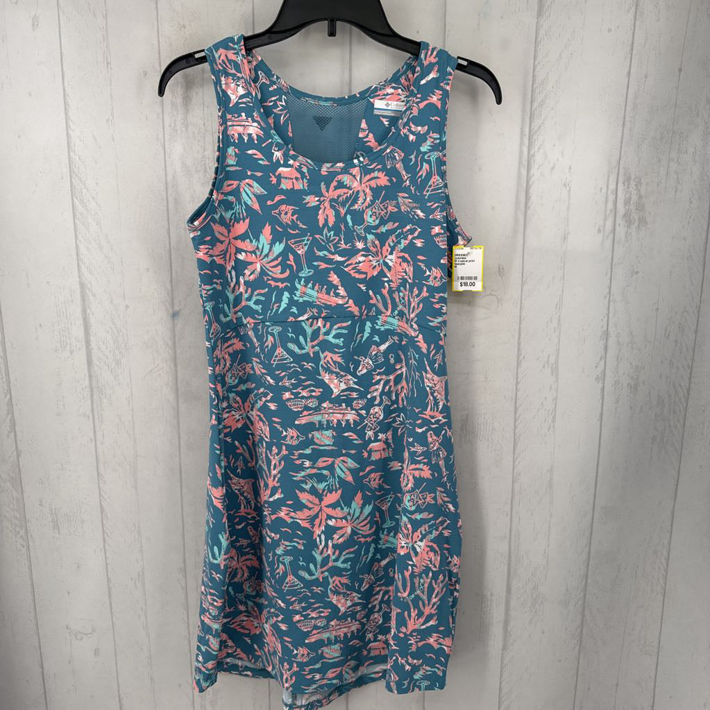 M tropical print slvls dress