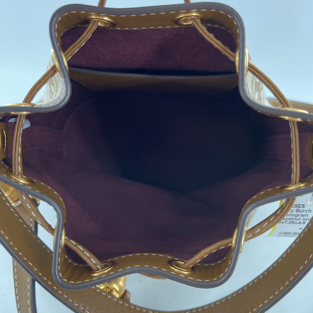 monogram jacquard crossbody bucket bag