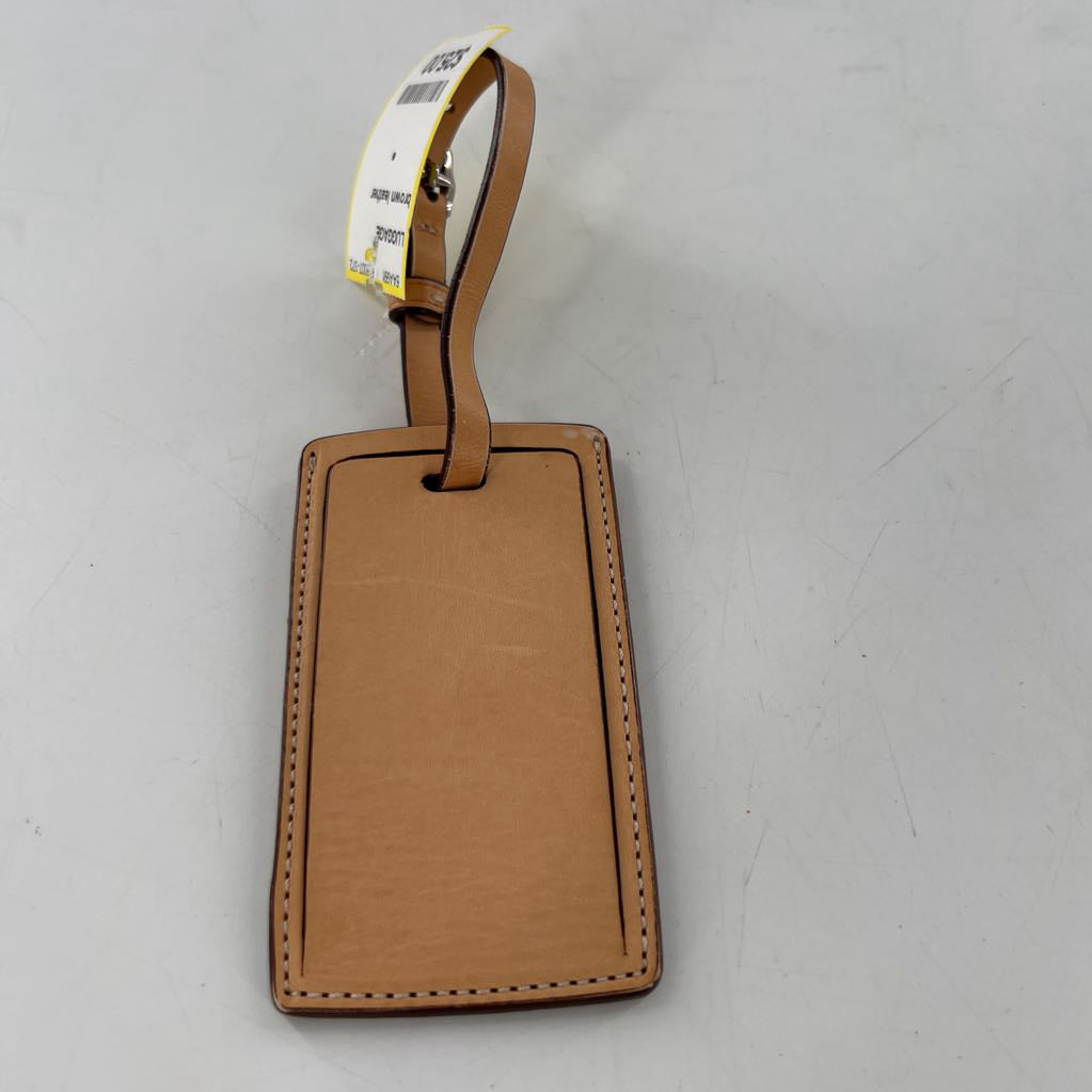 brown leather coach luggage tag