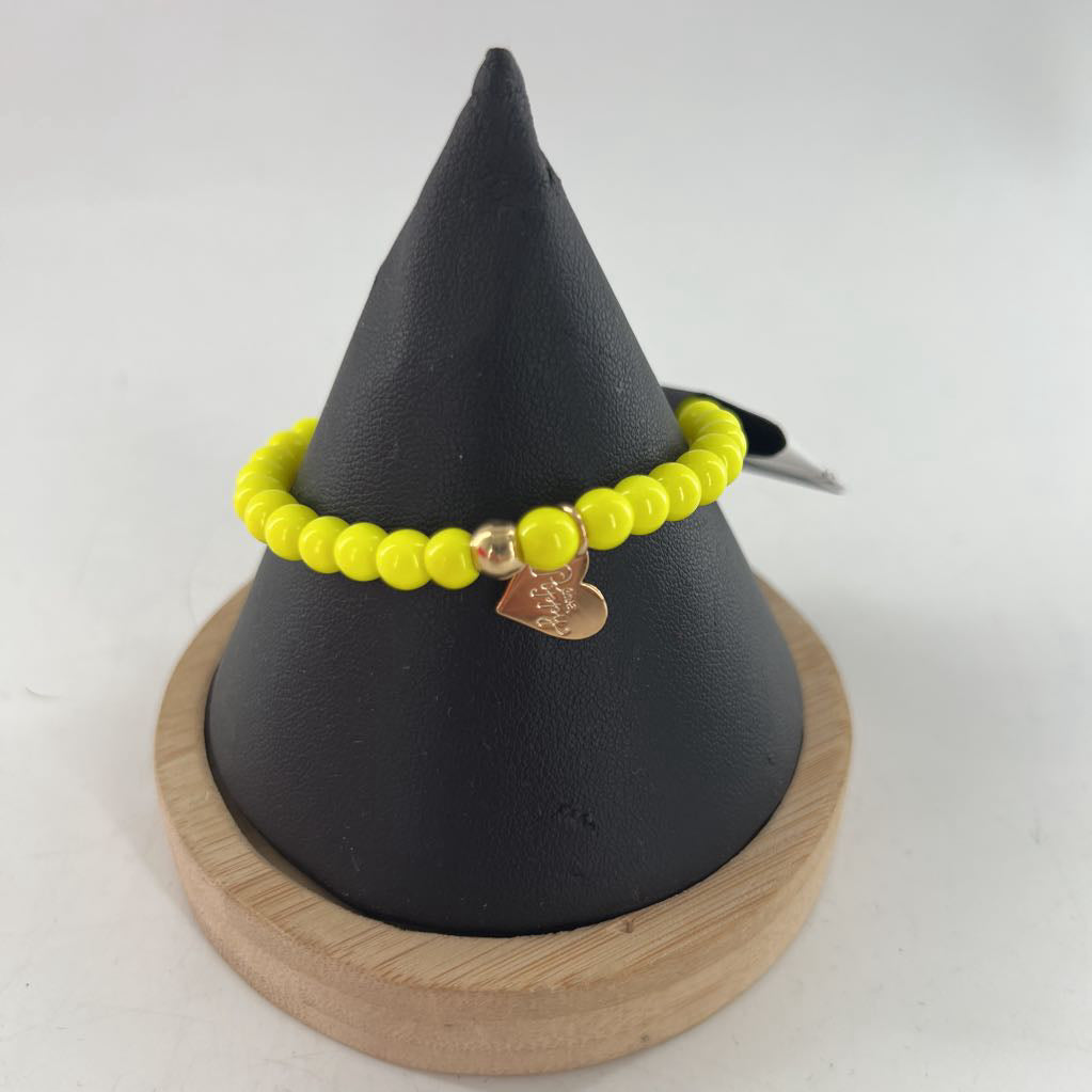 beaded stretch bracelet-yllw