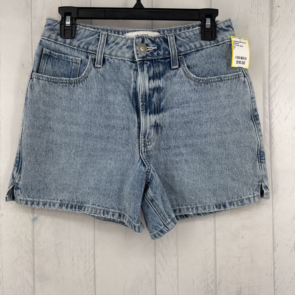 2 hi-rise jean shorts