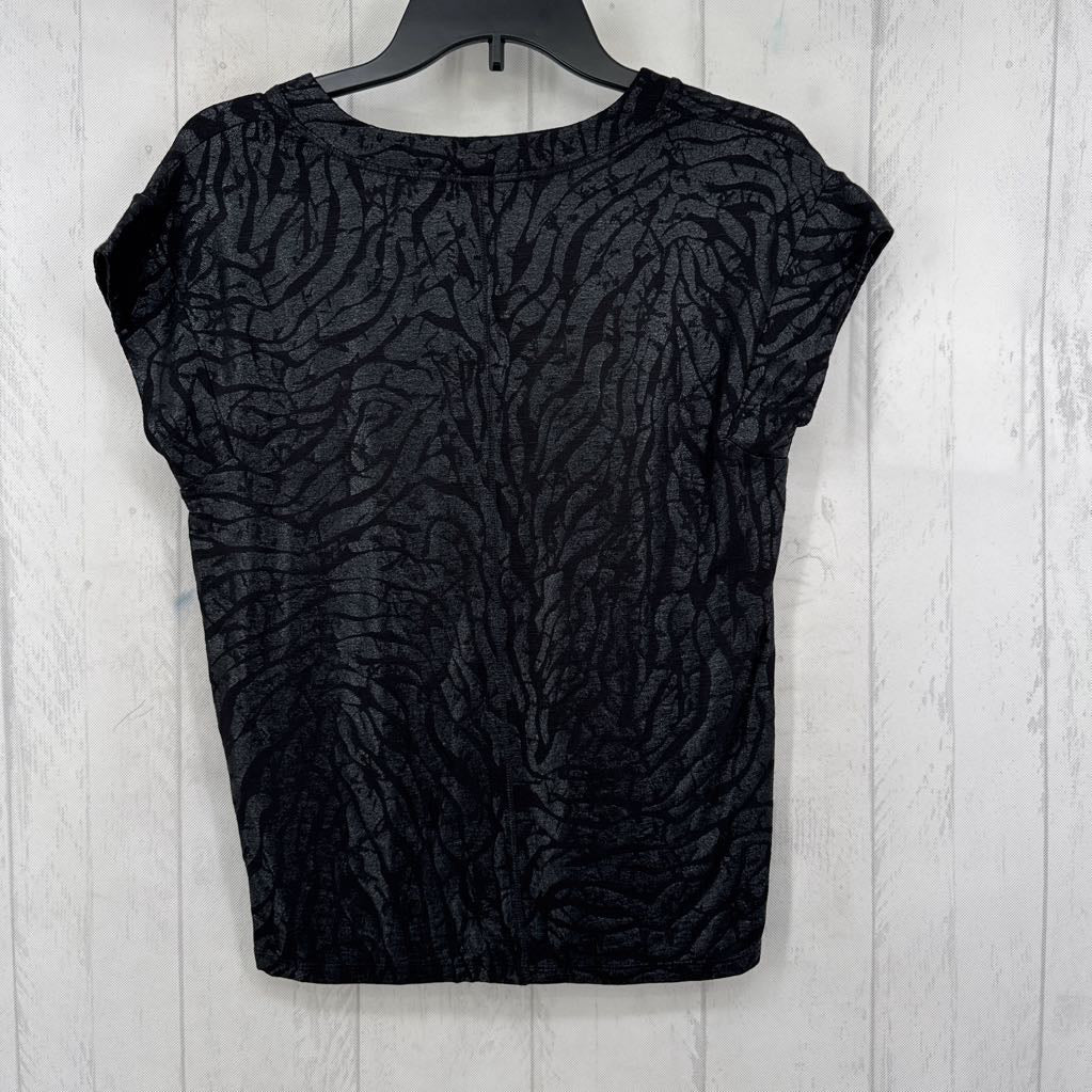 XXS shimmery v-neck cap slv tee