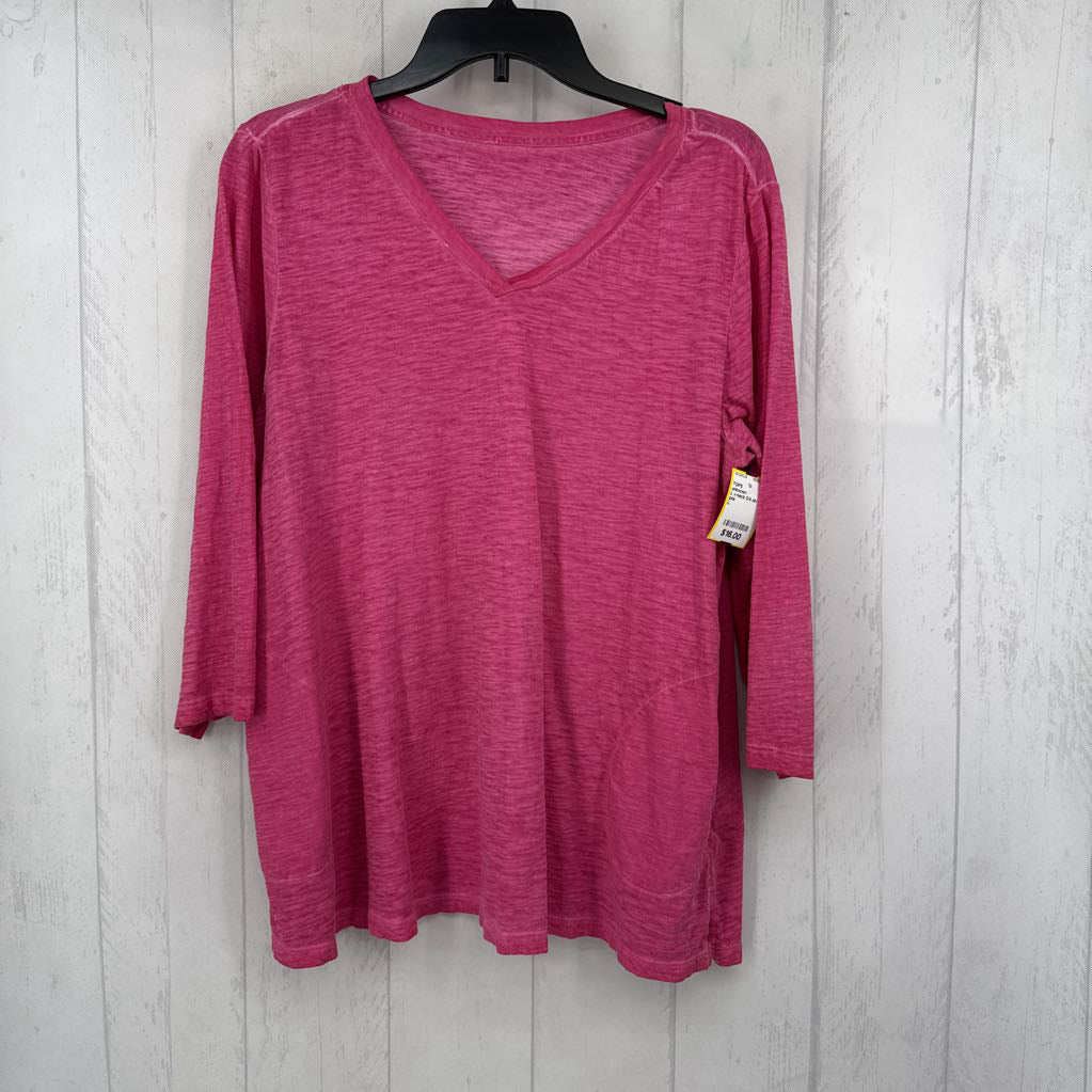 L v-neck 3/4 slv tee