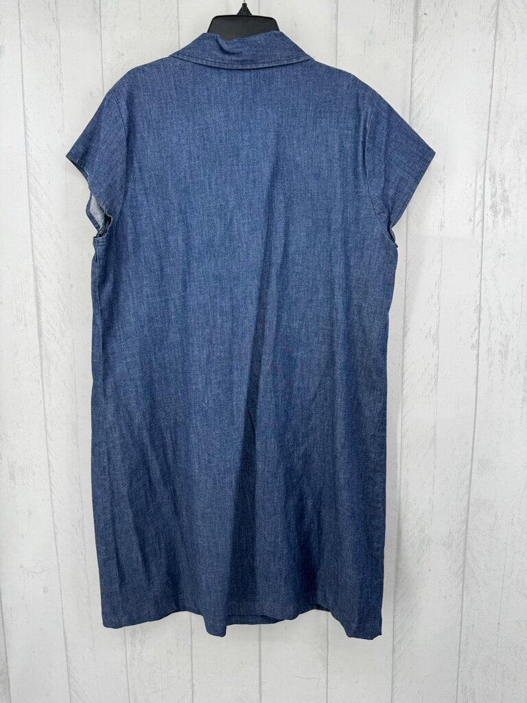 10 denim zip front s/s dress