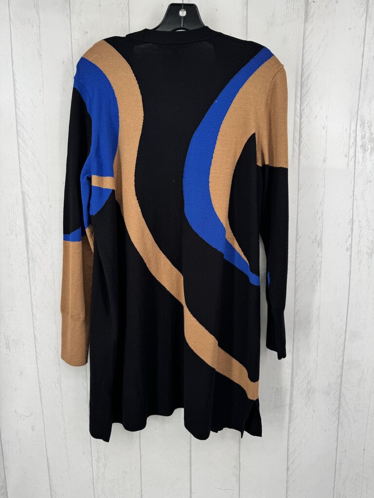 L color swirl open front cardi
