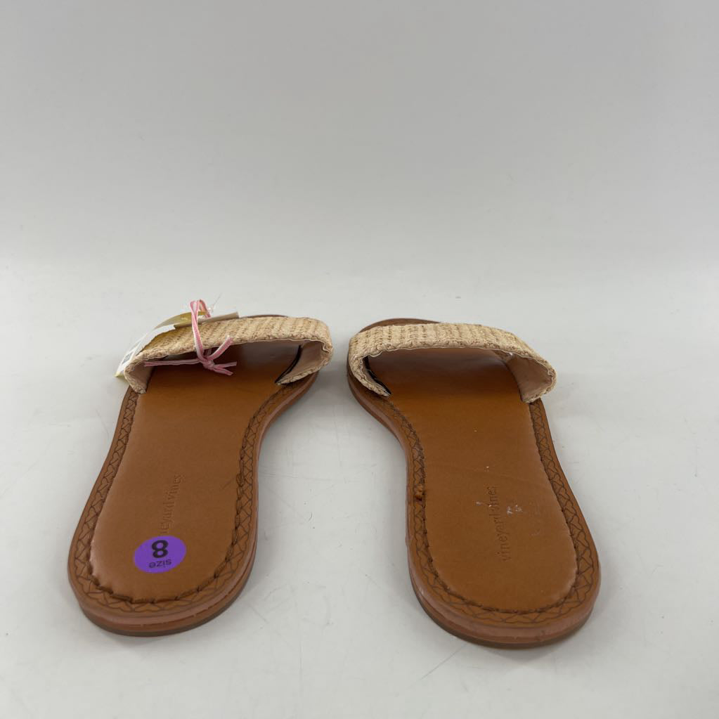 8 raffia slide sandal