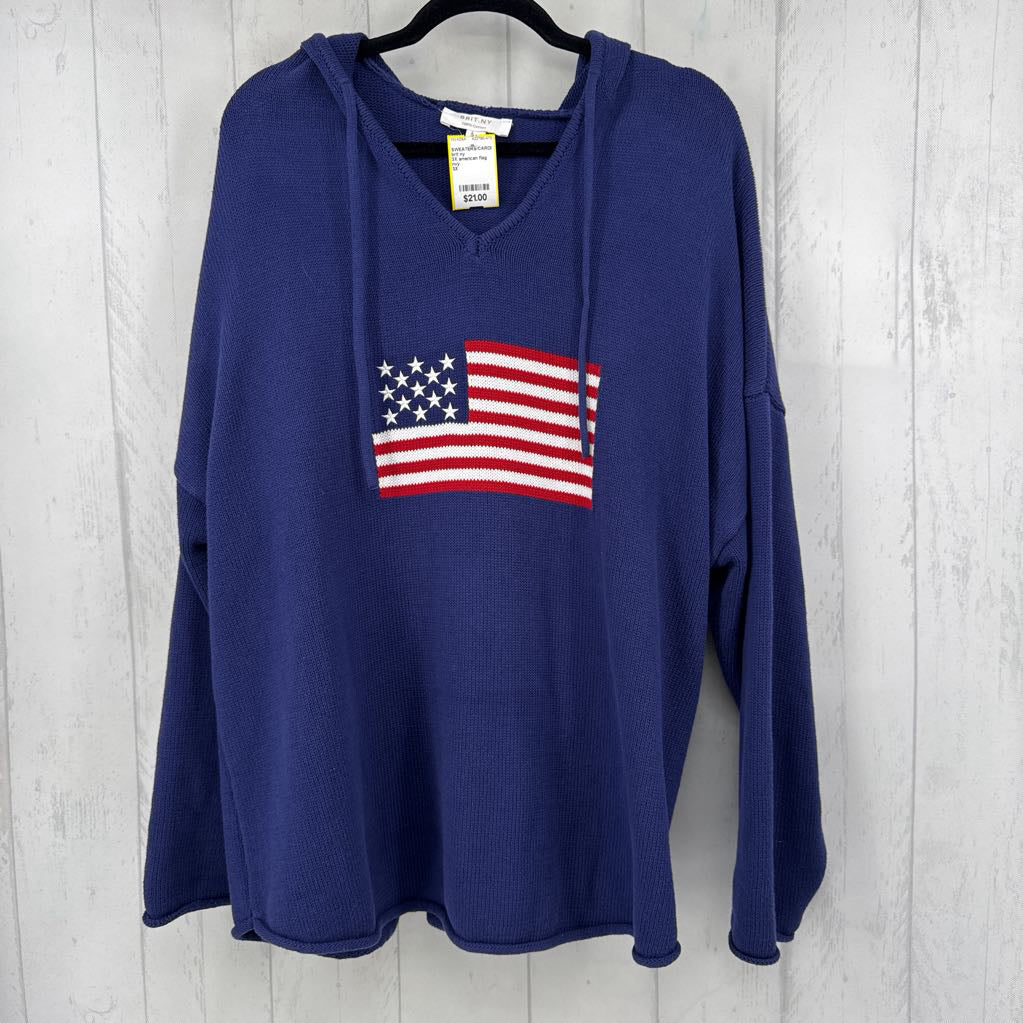 3X american flag pulloverswe