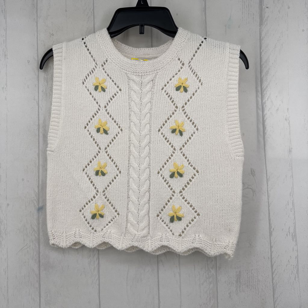 S floral sweater vest