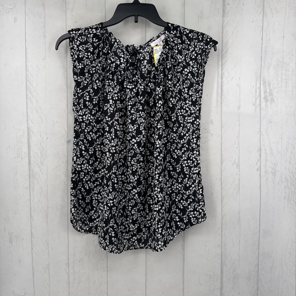 L flo print tied back s/s top