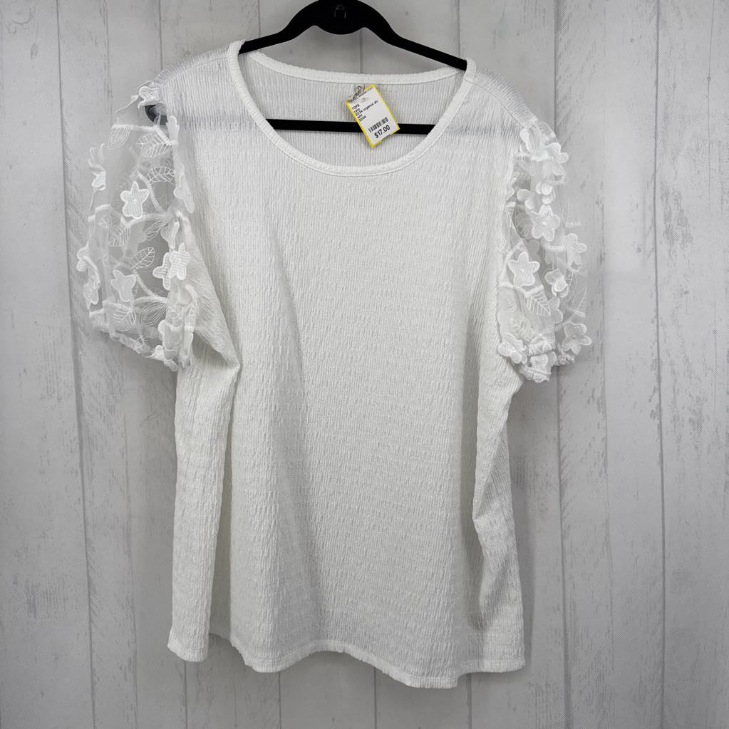 22/24 organza slv round neck tee s/s