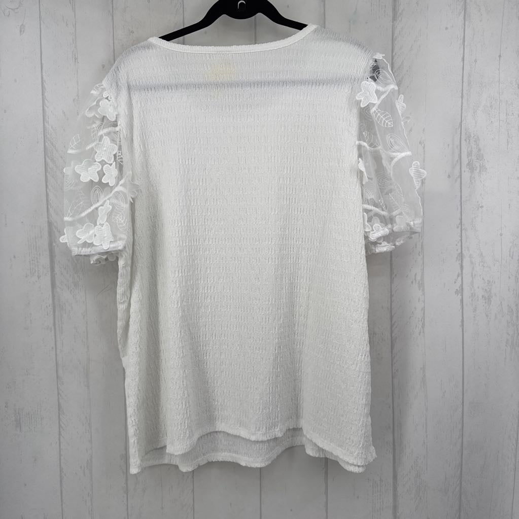 22/24 organza slv round neck tee s/s