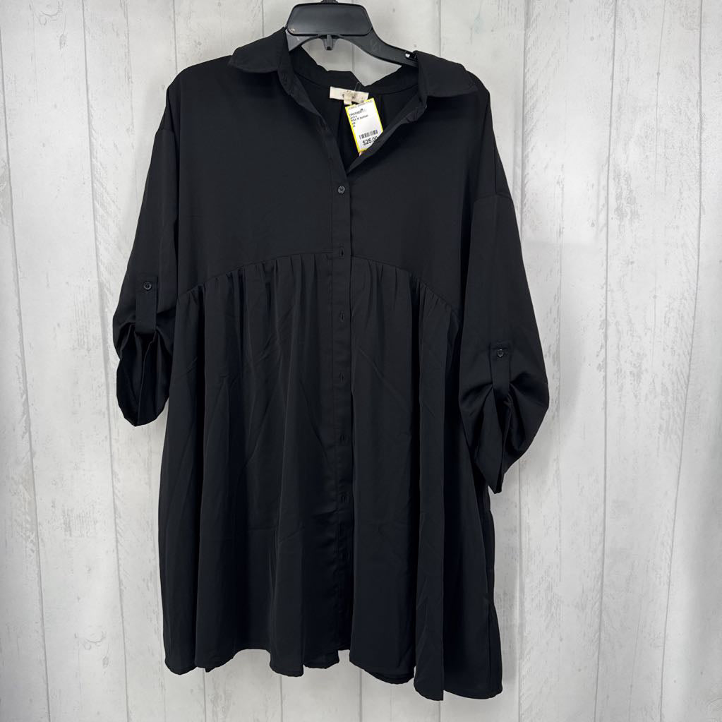 R54 M button down l/s babydoll dress
