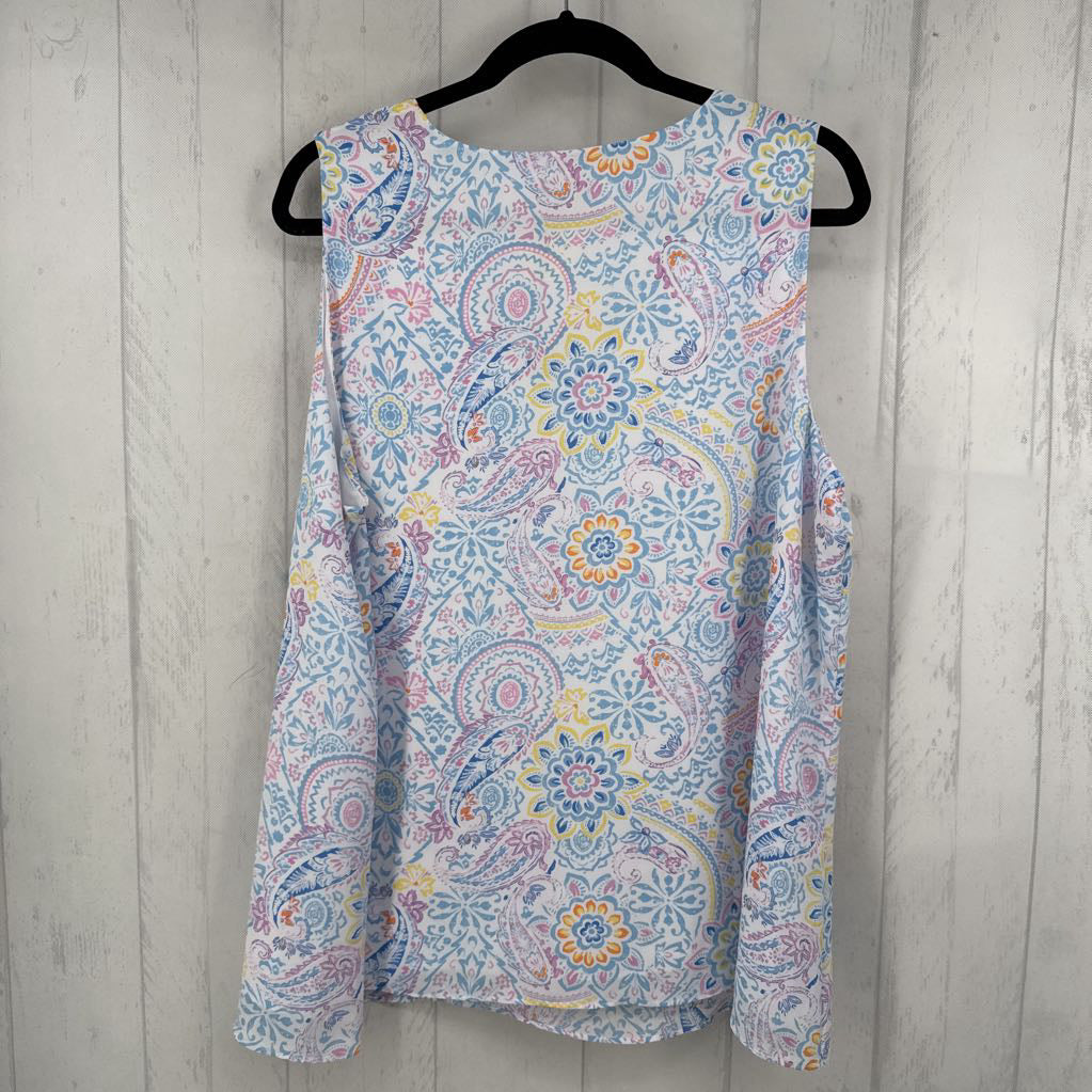 18/20 flo/paisley print v-neck flowy tank