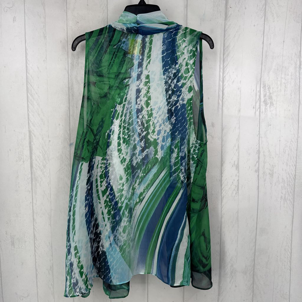 XL semi sheer draped vest