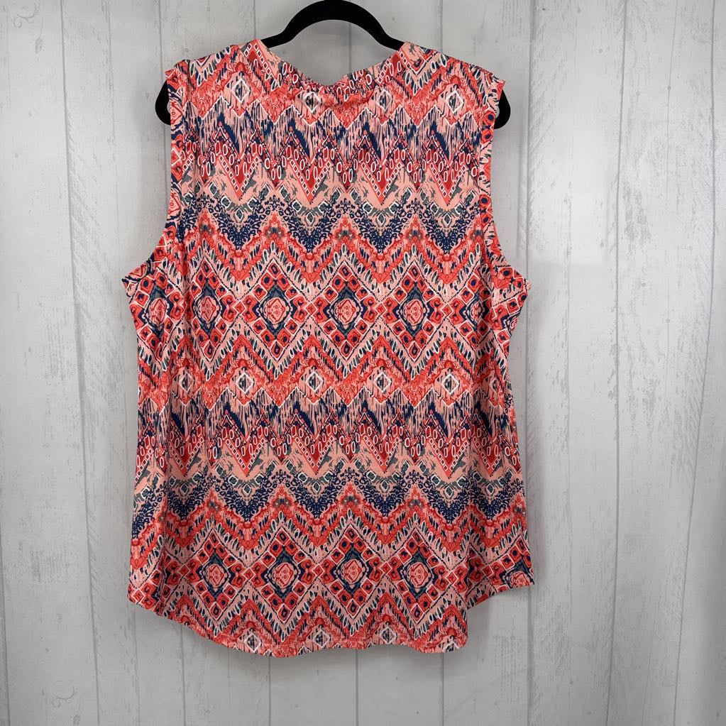2XL printed split neck tank