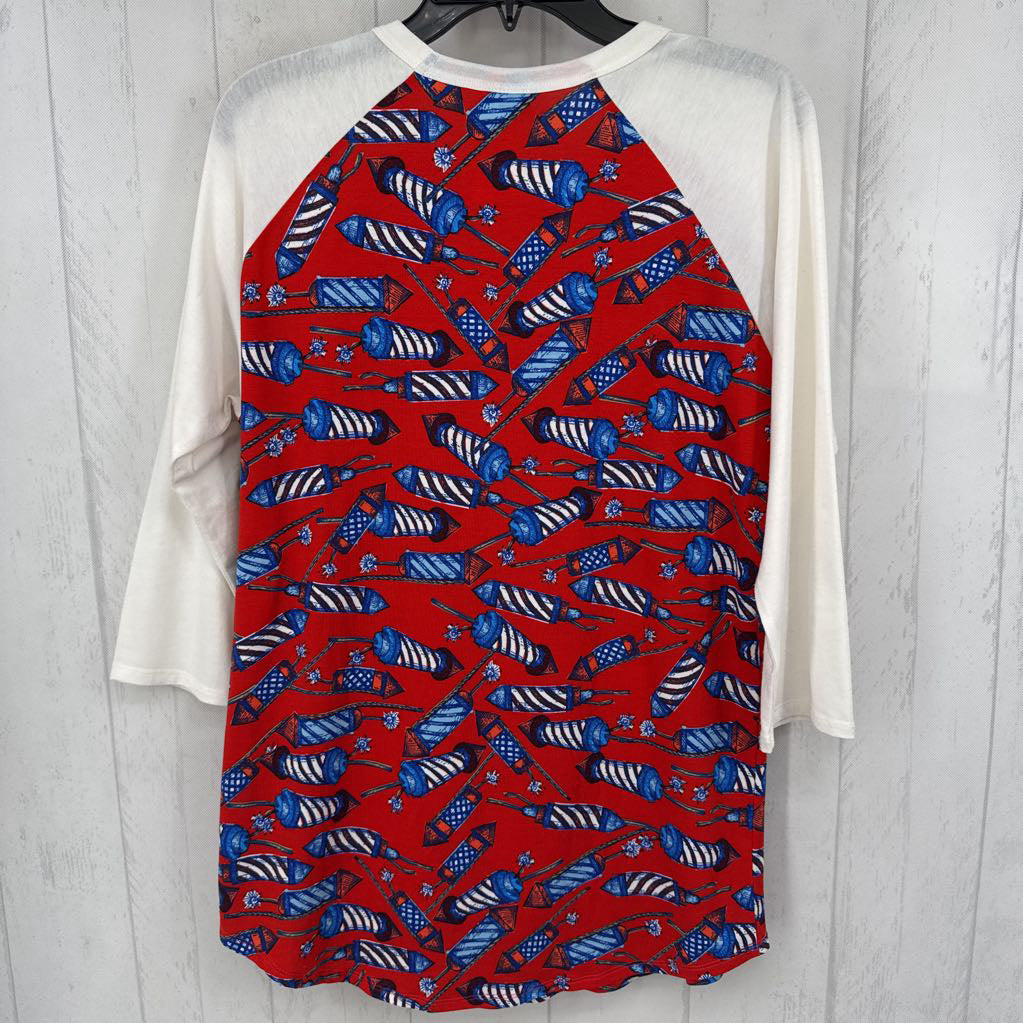 L patriotic 3/4 slv tee