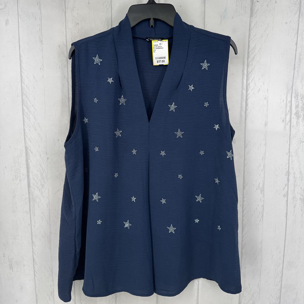XL embelished stars flowy tank