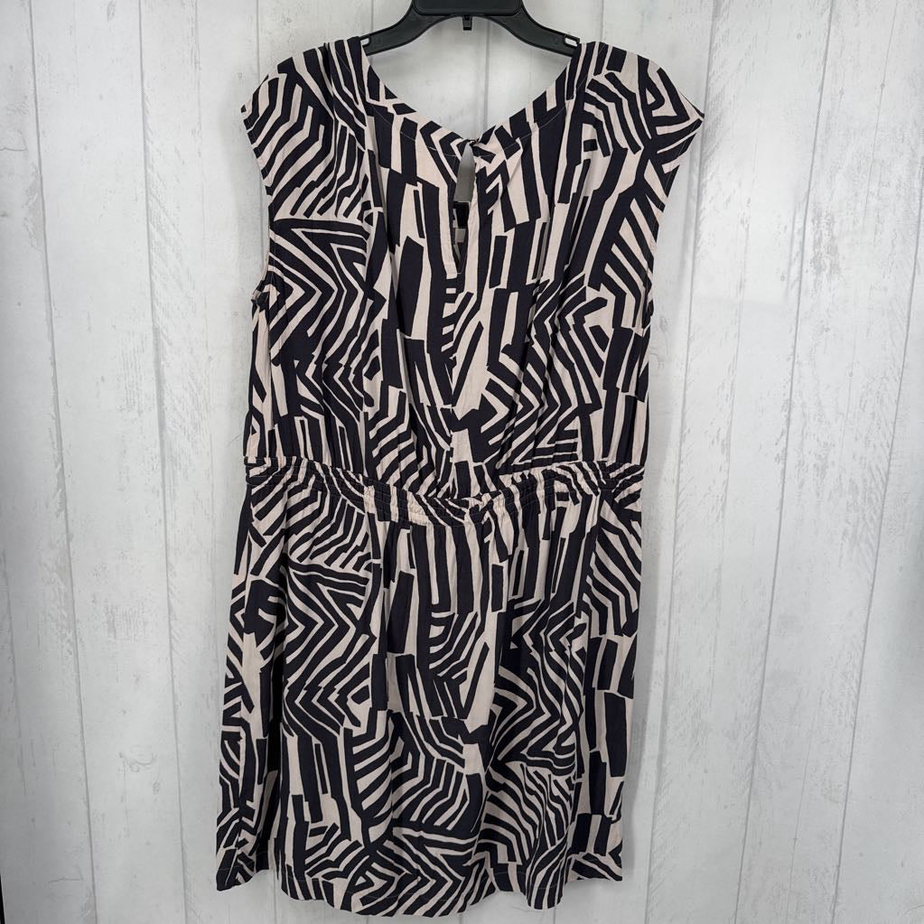 XL printed drawstring waist slvls dress