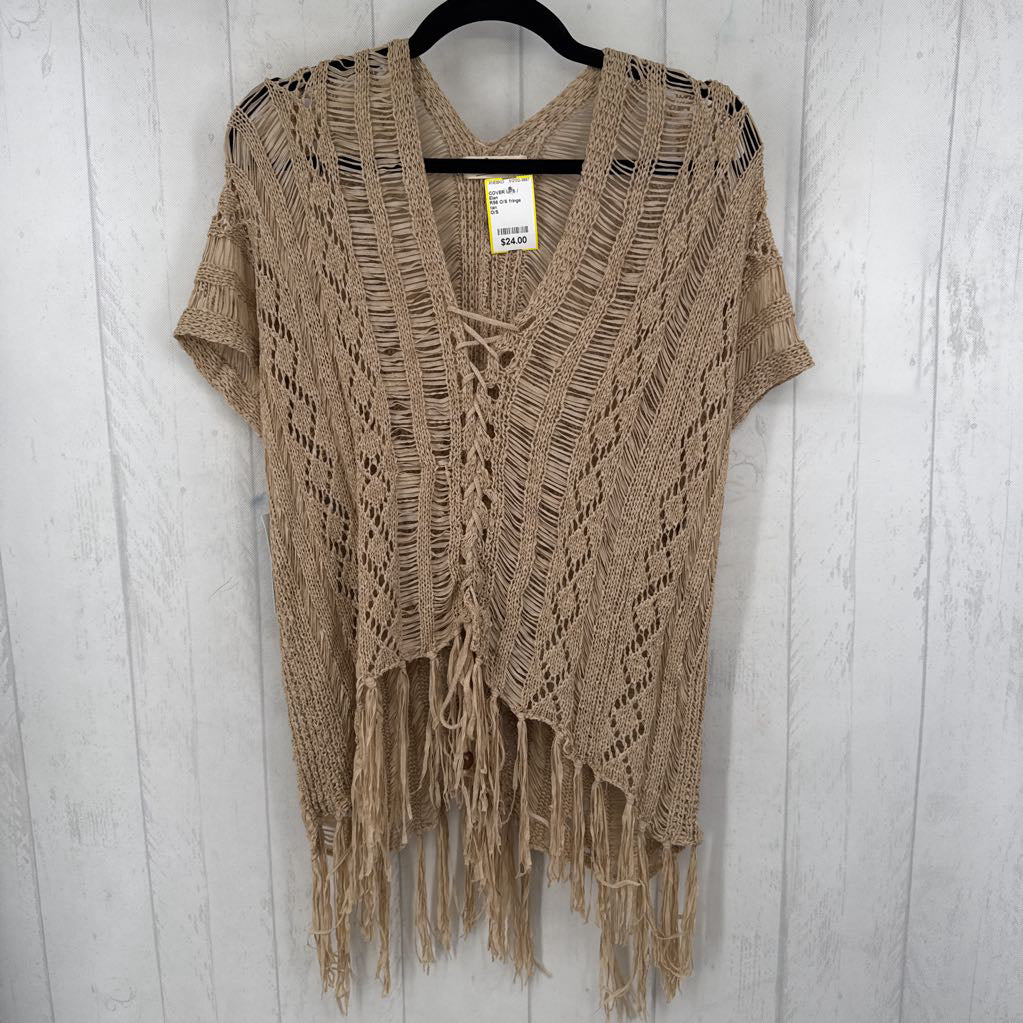 R56 O/S fringe poncho