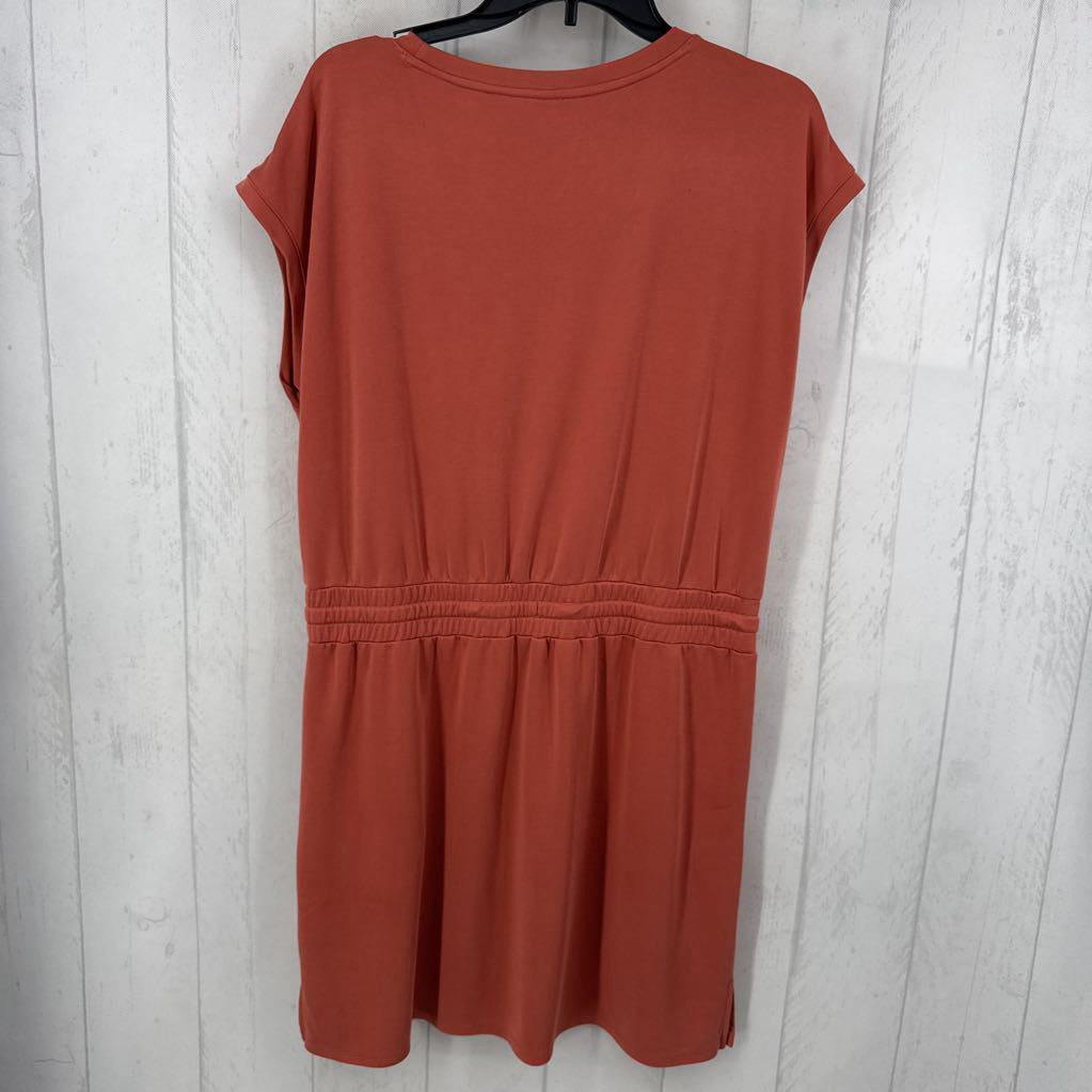 L drawstring waist s/s dress