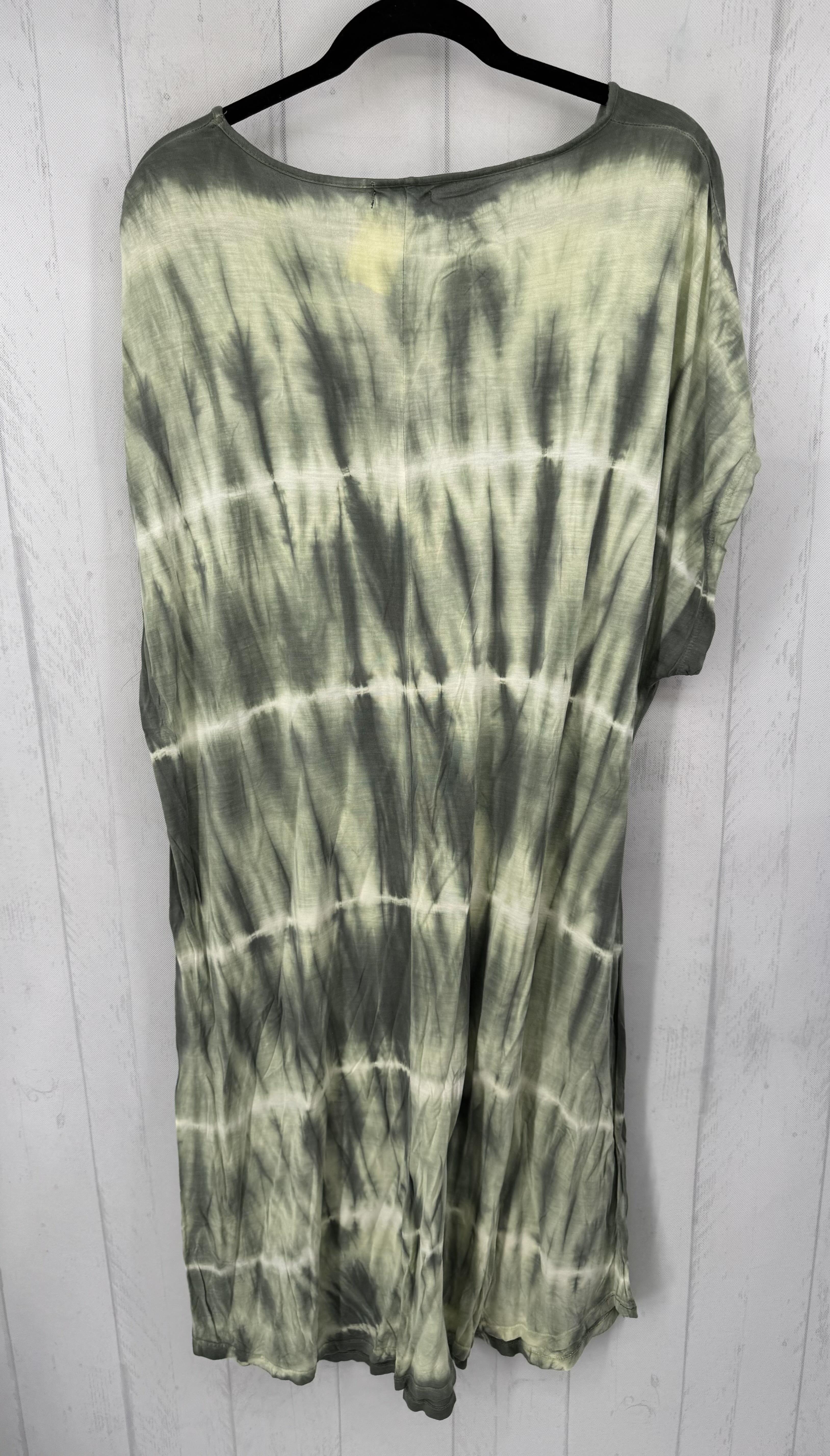 2XL tie-dye v-neck cap slv dress