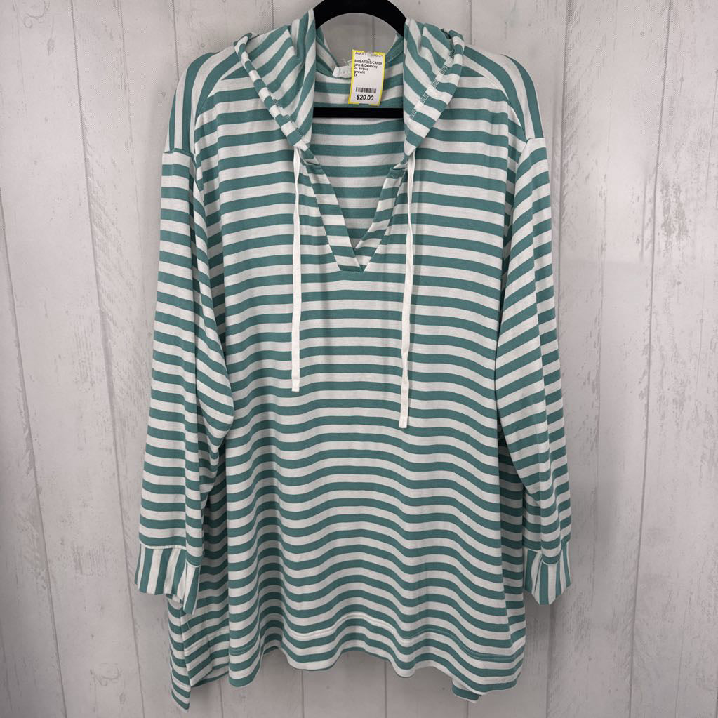 3X striped l/spullover
