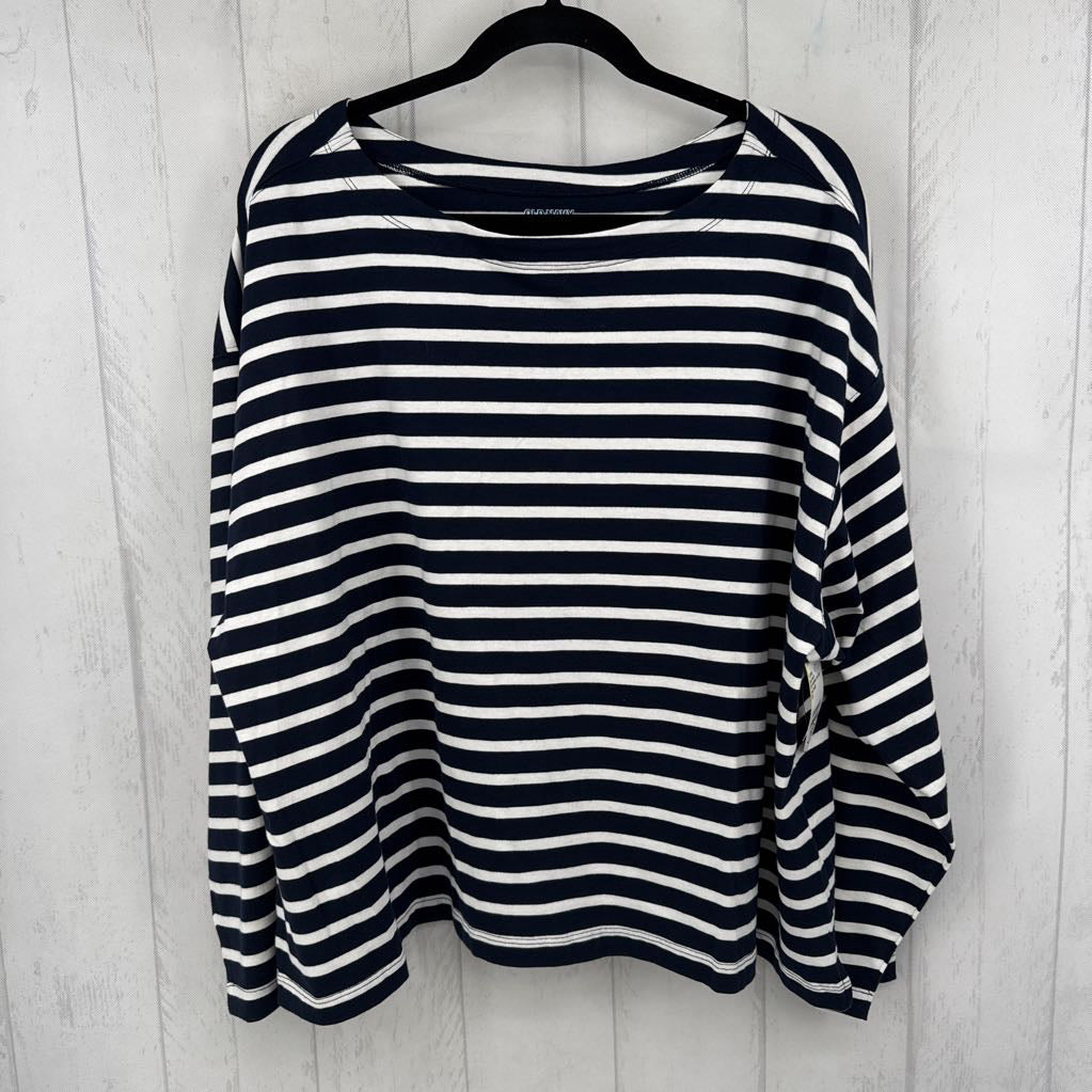 2X striped l/s top