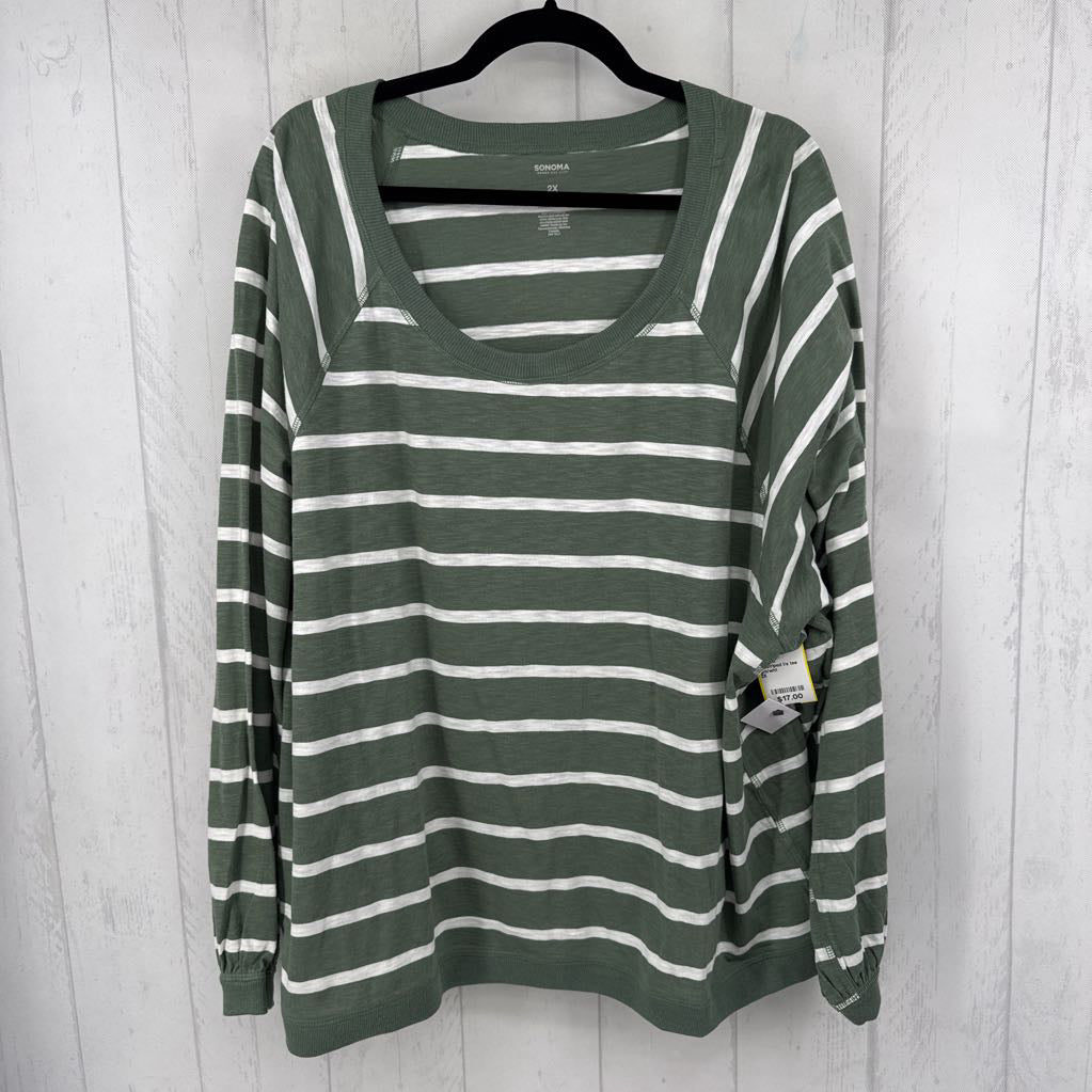 2X striped l/s tee