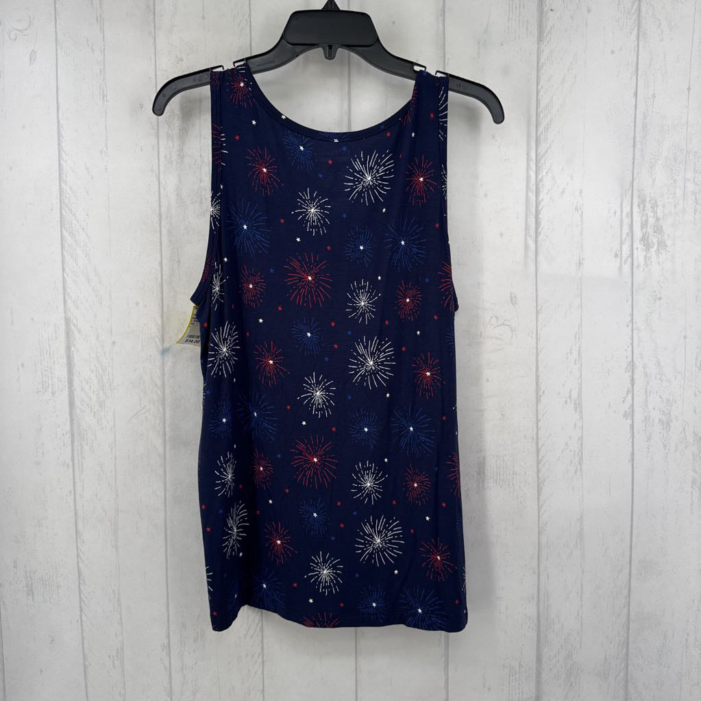 L fireworks print v-neck tank