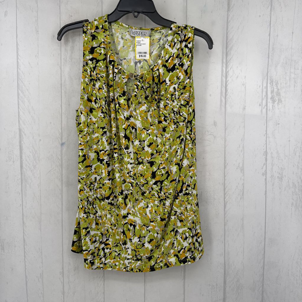 L printed notch neck tank