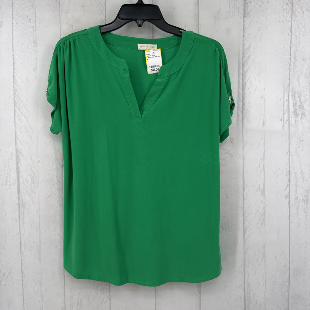 L split neck s/s top