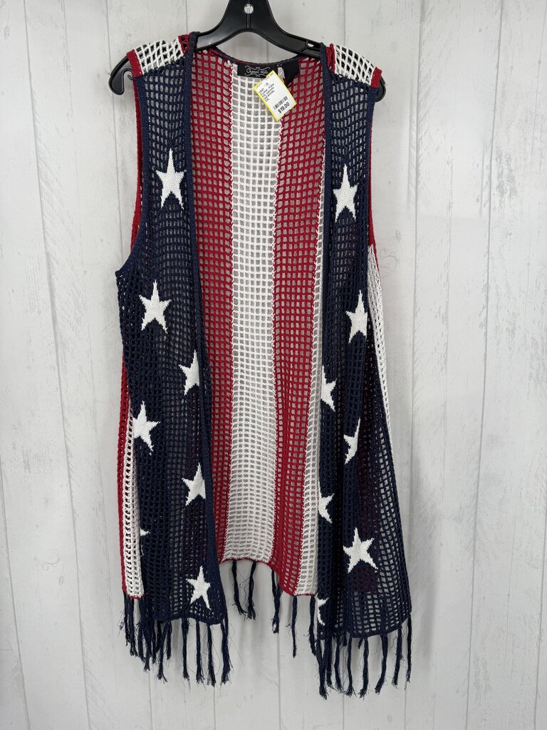 XXL patriotic crochet vest