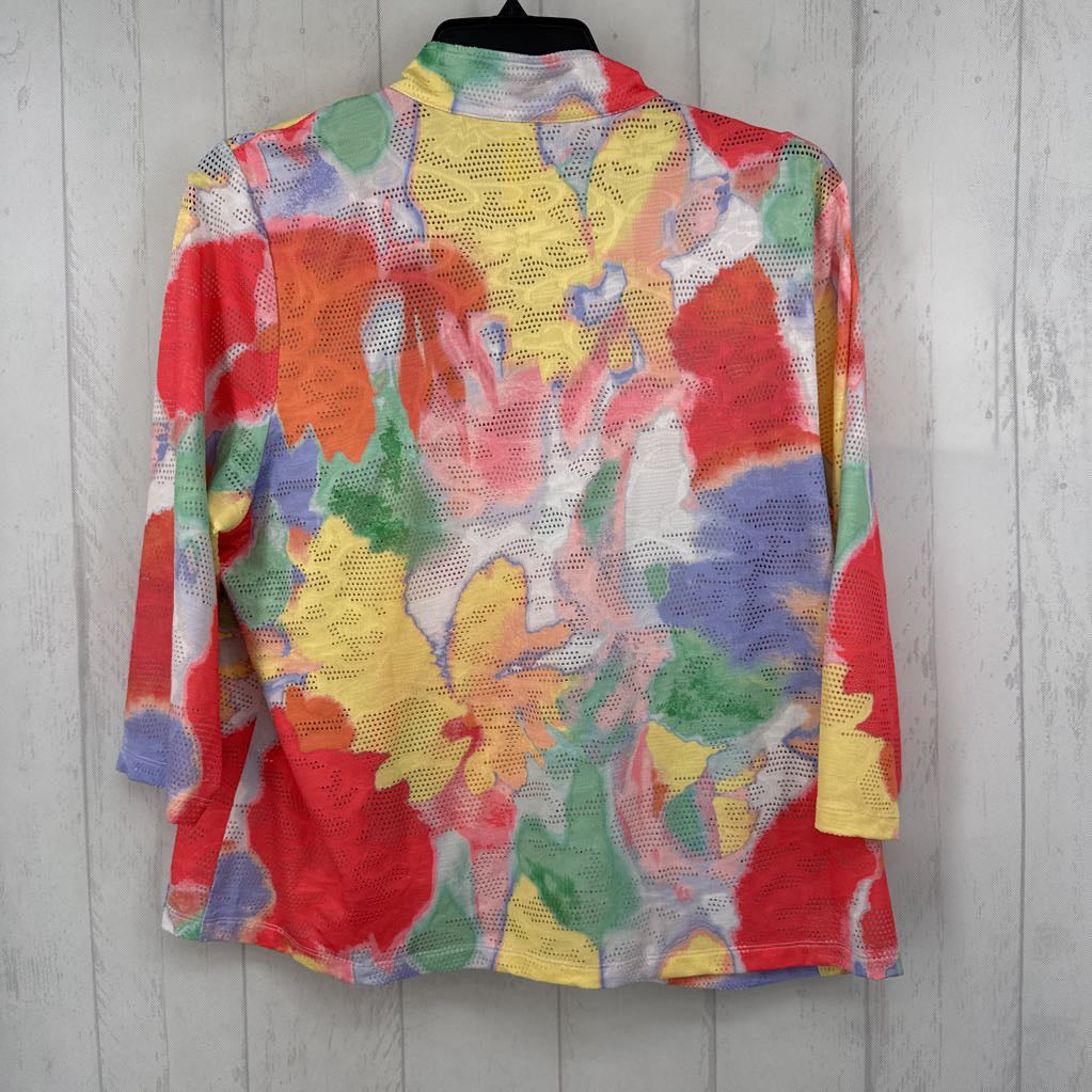 XL floral mesh zip-up jacket