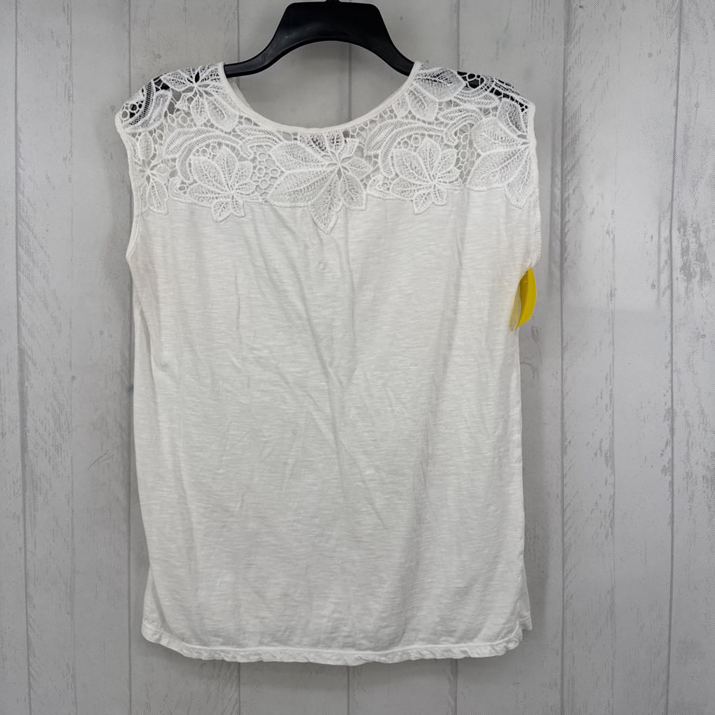 M lace detail cap slv top