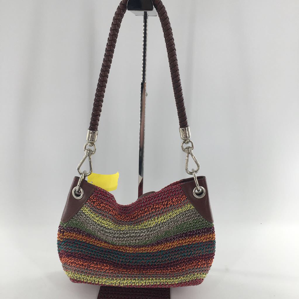 colorful woven shoulder bag