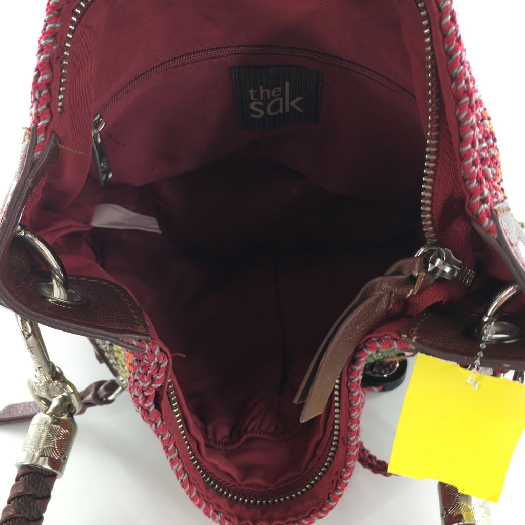 colorful woven shoulder bag