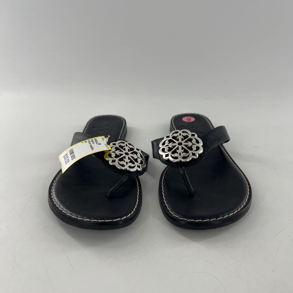 9 silver medallion thiong sandal