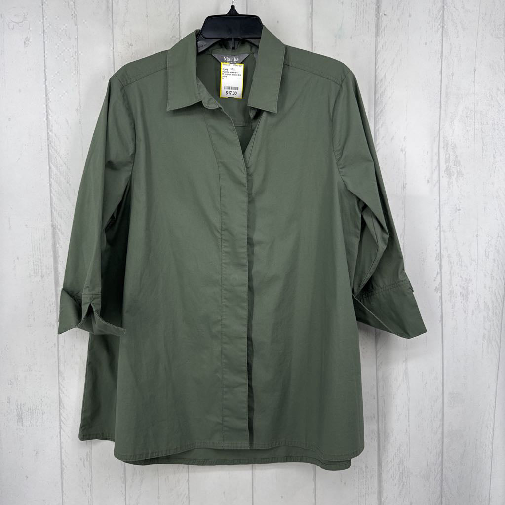 M button down 3/4 slv top