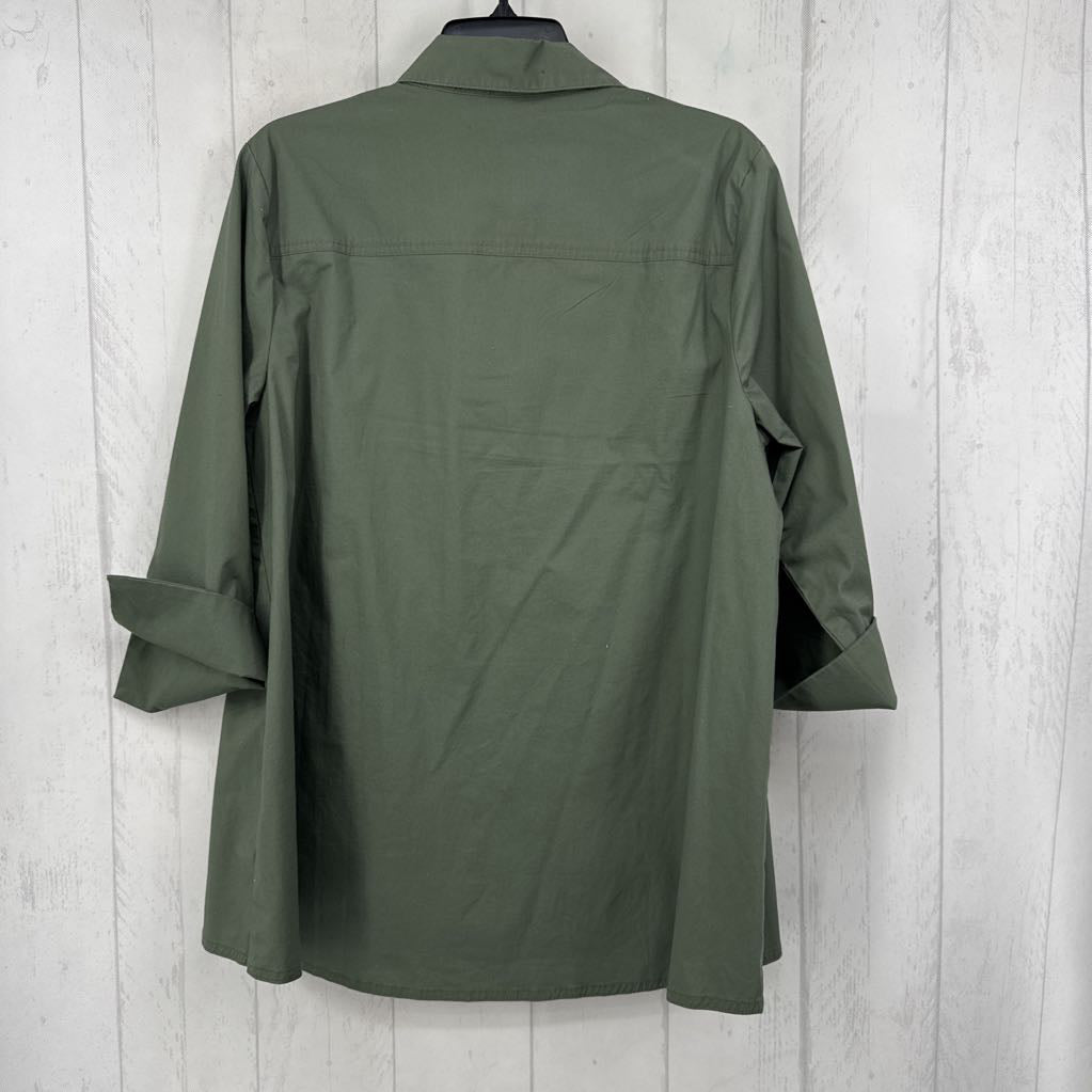 M button down 3/4 slv top