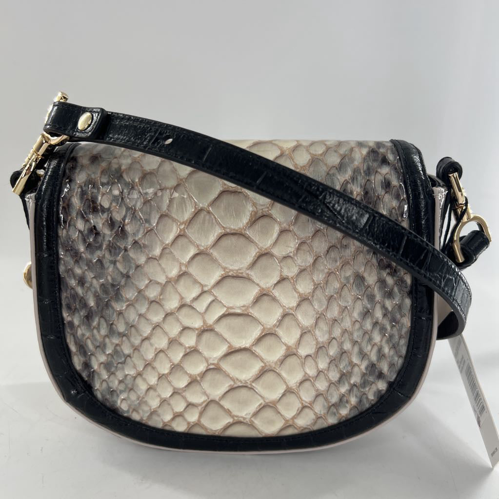R265 croc embossed flap crossbody