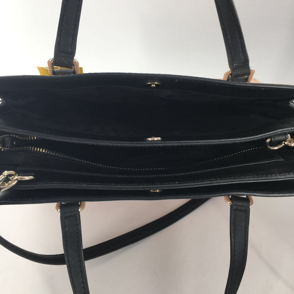 structured color block satchel