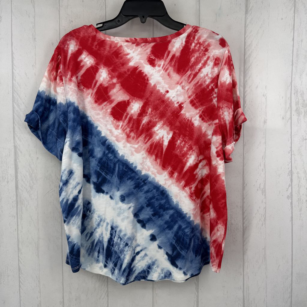 XL tie-dye v-neck s/s tee