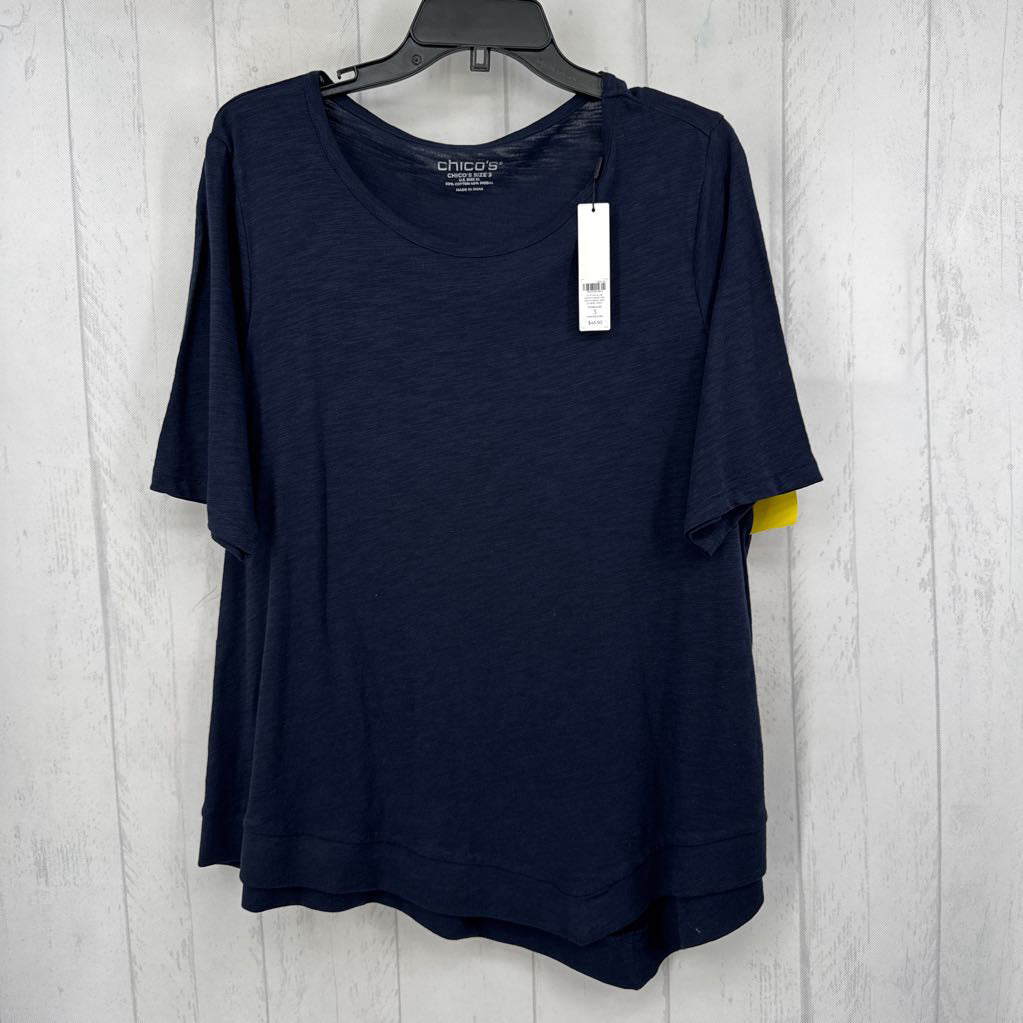 R45 XL round neck elbow slv top