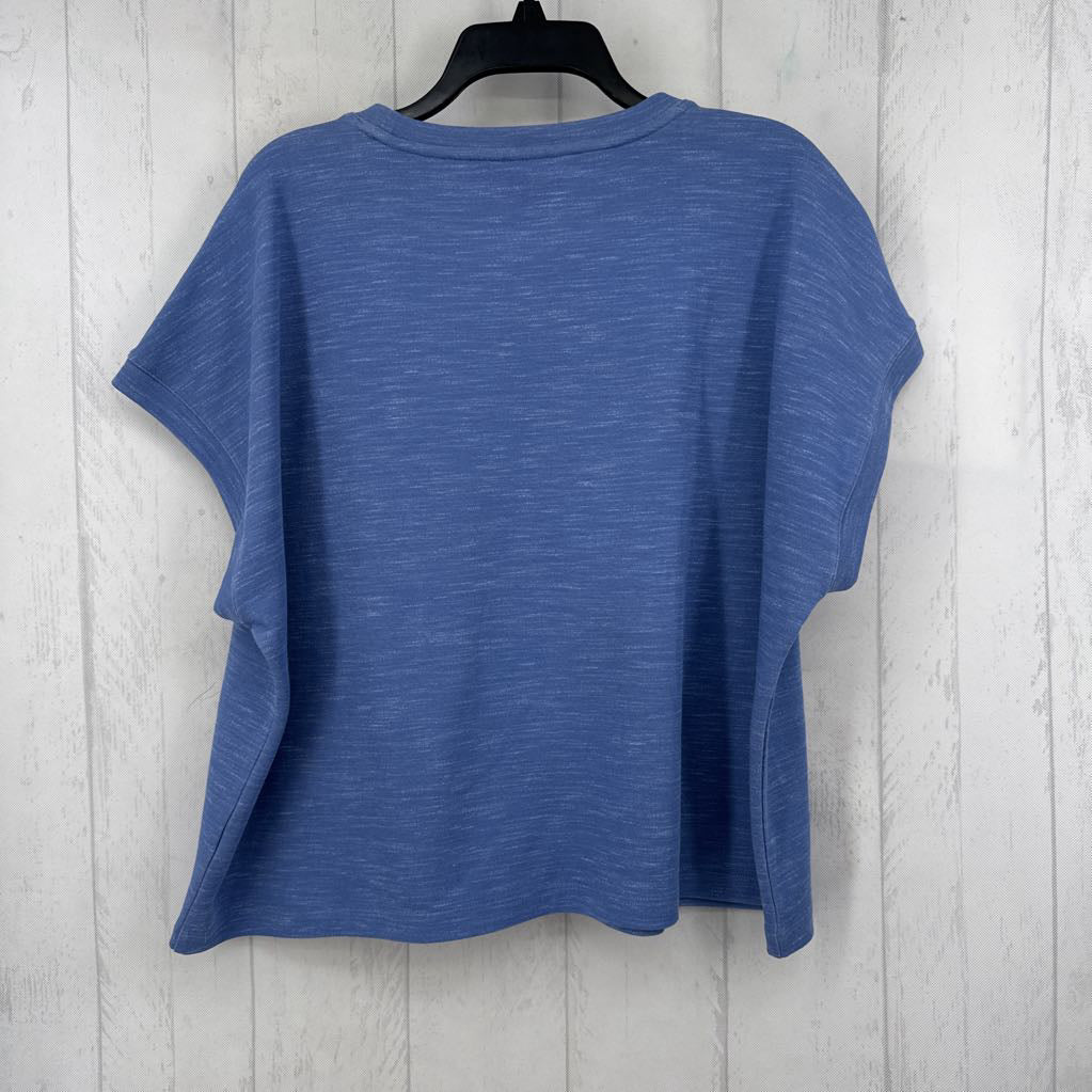 XL marled crewneck cap slv top