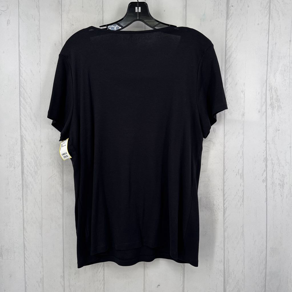 XL beaded round neck s/s tee