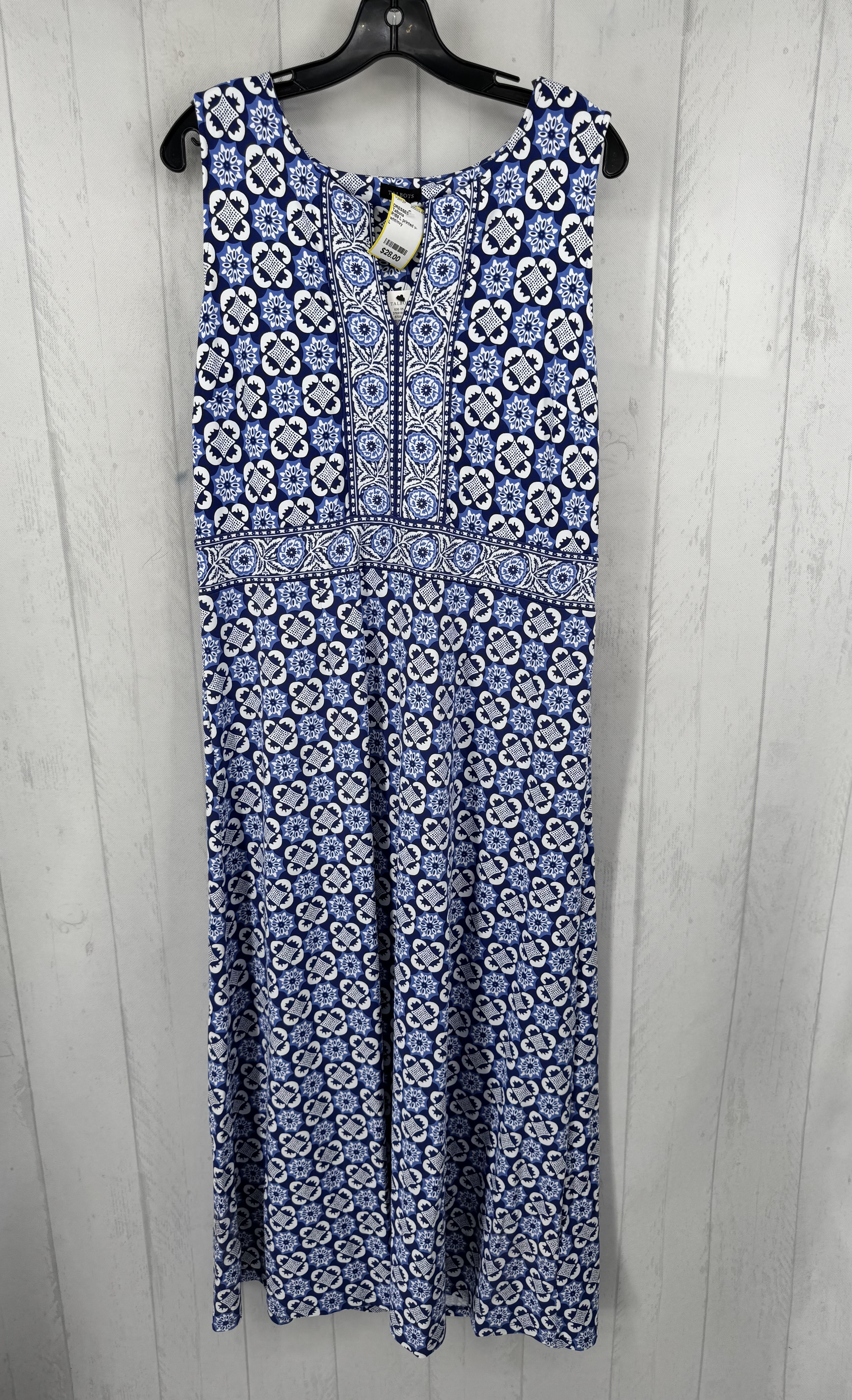 R159 L printed v-neck slvls maxi dress